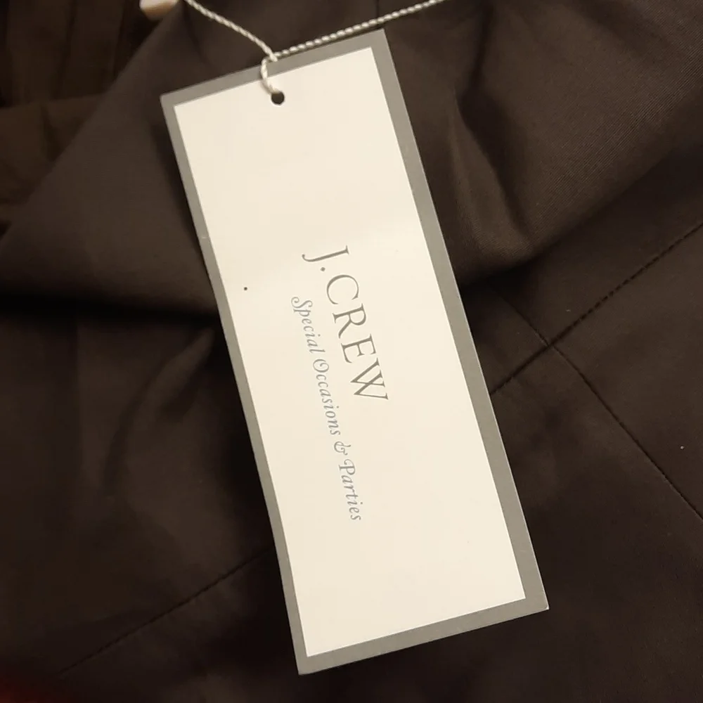 NWT, J. Crew Special Occasion Espresso Sleeveless Dress